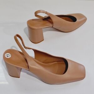 Nordstrom Rack Women's Tan Slingback Block Heel Pumps Size 13